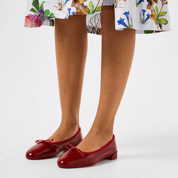 Christian Louboutin Sweetie Jane Flat Loubi Red Patent Vog Ballet Ballerina 40.5 - Picture 5 of 14